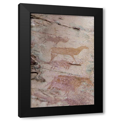Africa, Botswana, Tsodilo Hills Bushman rock art Black Modern Wood Framed Art Print by Kaveney, Wendy