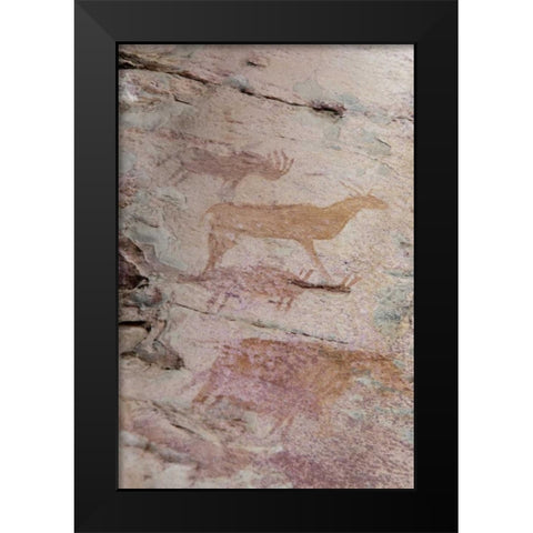 Africa, Botswana, Tsodilo Hills Bushman rock art Black Modern Wood Framed Art Print by Kaveney, Wendy