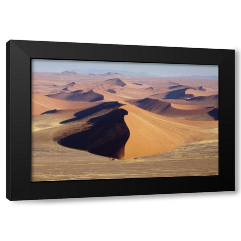 Namibia, Namib-Naukluft Park Sweeping sand dunes Black Modern Wood Framed Art Print with Double Matting by Kaveney, Wendy