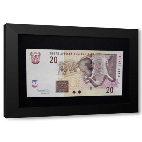 South African rand paper money, South Africa Black Modern Wood Framed Art Print with Double Matting by Kaveney, Wendy