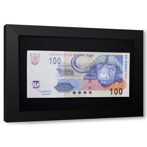 South African rand paper money, South Africa Black Modern Wood Framed Art Print with Double Matting by Kaveney, Wendy