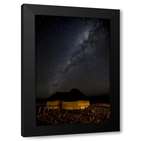 Namibia, Namib-Naukluft Park Hut and Milky Way Black Modern Wood Framed Art Print by Kaveney, Wendy