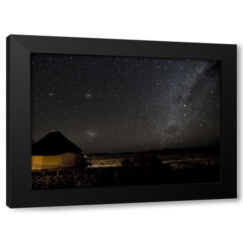 Namibia, Namib-Naukluft Park, Milky Way over Hut Black Modern Wood Framed Art Print by Kaveney, Wendy