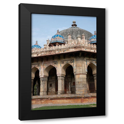 India-Delhi Isa Khan Tomb and mosque-circa 1547-built in octagonal shape Black Modern Wood Framed Art Print by Hopkins, Cindy Miller