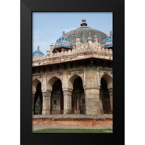 India-Delhi Isa Khan Tomb and mosque-circa 1547-built in octagonal shape Black Modern Wood Framed Art Print by Hopkins, Cindy Miller