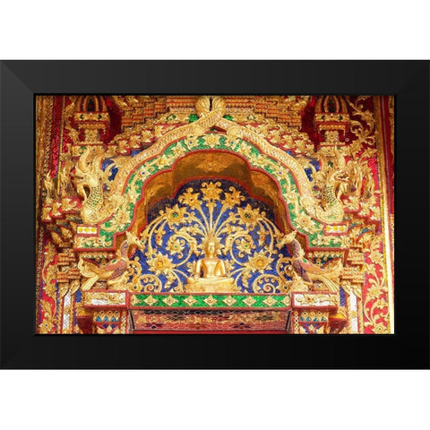 Thailand Temple detail Black Modern Wood Framed Art Print by Haseltine, Tom