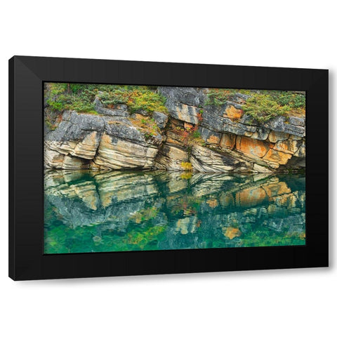 Canada-Alberta-Jasper National Park Reflection of rocks in Horseshoe Lake Black Modern Wood Framed Art Print with Double Matting by Jaynes Gallery