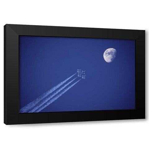 Canada, BC Four fighter jets fly in formation Black Modern Wood Framed Art Print by Satushek, Steve