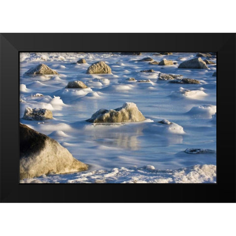 Canada, Hudson Bay Ice and snow on the bay Black Modern Wood Framed Art Print by Illg, Cathy and Gordon