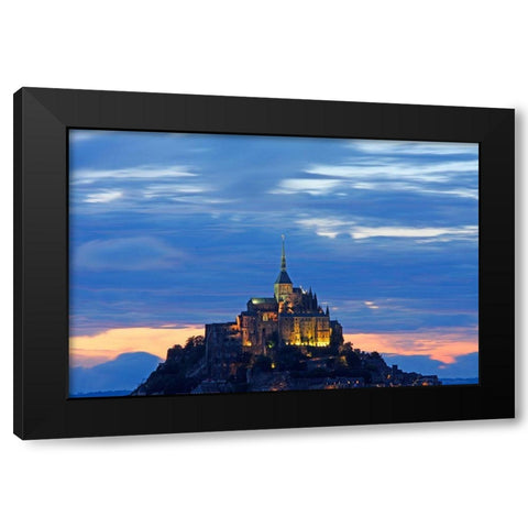 Mont St Michel-Dusk-Normandy-France Black Modern Wood Framed Art Print by Bartel, Alex