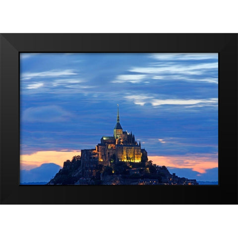 Mont St Michel-Dusk-Normandy-France Black Modern Wood Framed Art Print by Bartel, Alex