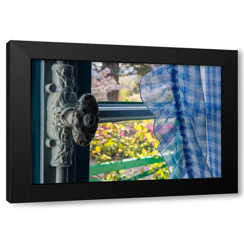 France-Giverny Looking out at garden from kitchen in Monets house Black Modern Wood Framed Art Print with Double Matting by Jaynes Gallery