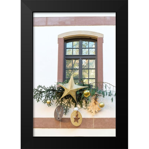 Strasbourg-France Christmas decoration adorns windows Black Modern Wood Framed Art Print by McRoberts, Julien