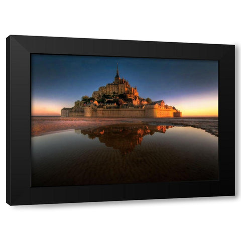 Mont Saint-Michel on the Normandy coast of France Black Modern Wood Framed Art Print with Double Matting by Steve Mohlenkamp