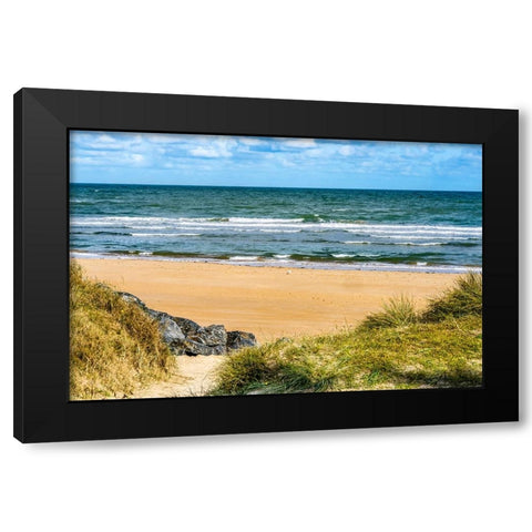 Omaha Beach- Normandy- France Black Modern Wood Framed Art Print with Double Matting by Perry, William
