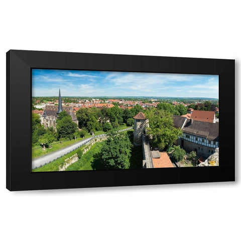 City view The medieval town Muehlhausen in Thuringia Germany Black Modern Wood Framed Art Print by Zwick, Martin