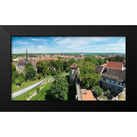 City view The medieval town Muehlhausen in Thuringia Germany Black Modern Wood Framed Art Print by Zwick, Martin
