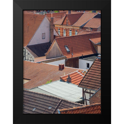 City view The medieval town Muehlhausen in Thuringia Germany Black Modern Wood Framed Art Print by Zwick, Martin