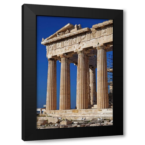 Greece-Athens Ruins of The Parthenon under reconstruction  Black Modern Wood Framed Art Print with Double Matting by Jaynes Gallery