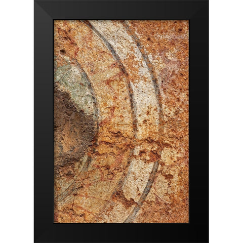 Greece-Philippi Details of painting at ancient ruins of Basilica  Black Modern Wood Framed Art Print by Jaynes Gallery