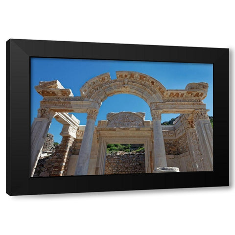 Turkey-Ephesus Temple of Hadrian in ancient Roman city  Black Modern Wood Framed Art Print with Double Matting by Jaynes Gallery