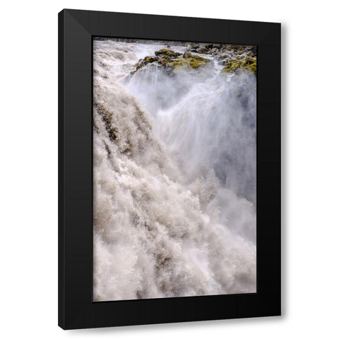 Waterfall Dettifoss in the Vatnajokull National Park-Jokulsargljufur- Iceland Black Modern Wood Framed Art Print with Double Matting by Zwick, Martin