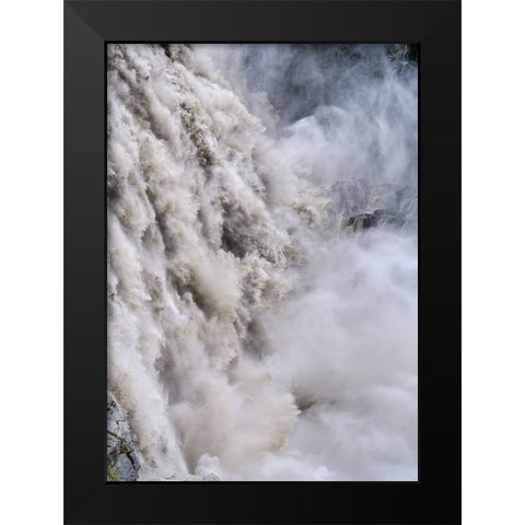 Waterfall Dettifoss in the Vatnajokull National Park-Jokulsargljufur- Iceland Black Modern Wood Framed Art Print by Zwick, Martin