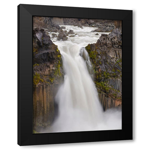 Aldeyjarfoss waterfall. The highlands of Iceland at the Sprengisandur slope. Europe- Iceland. Black Modern Wood Framed Art Print by Zwick, Martin