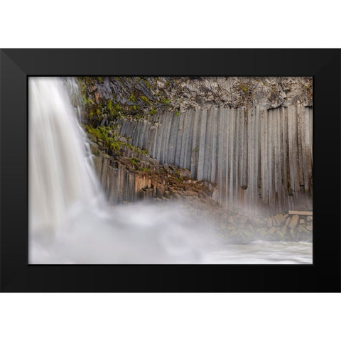 Aldeyjarfoss waterfall. The highlands of Iceland at the Sprengisandur slope. Europe- Iceland. Black Modern Wood Framed Art Print by Zwick, Martin
