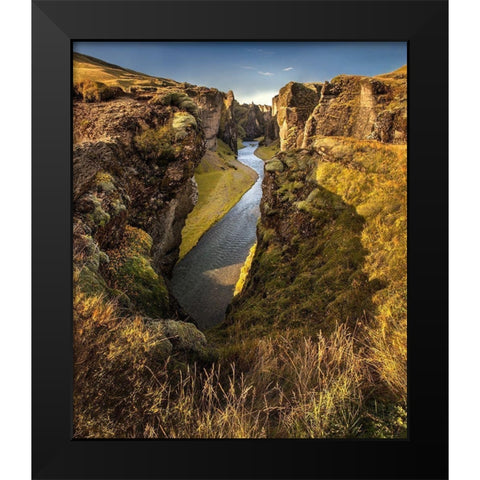 Fjadrargljufur canyon in southern Iceland Black Modern Wood Framed Art Print by Steve Mohlenkamp