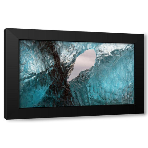 Icebergs from the Jokulsarlon glacier adrift in Jokulsarlon lagoon in Iceland Black Modern Wood Framed Art Print by Steve Mohlenkamp