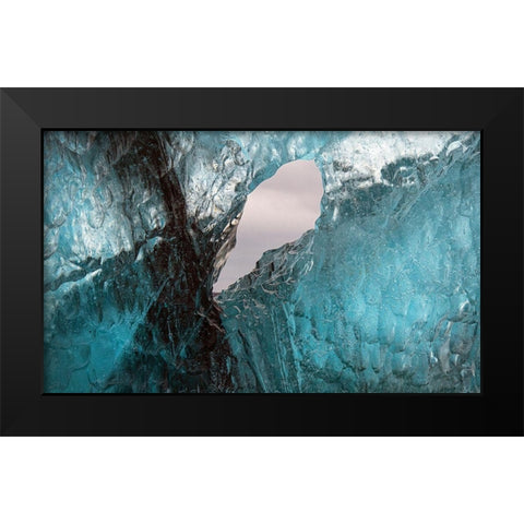 Icebergs from the Jokulsarlon glacier adrift in Jokulsarlon lagoon in Iceland Black Modern Wood Framed Art Print by Steve Mohlenkamp