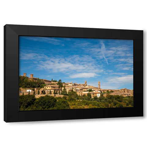 Italy-Tuscany-Montalcino The hill town of Montalcino as seen from below Black Modern Wood Framed Art Print by Eggers, Julie