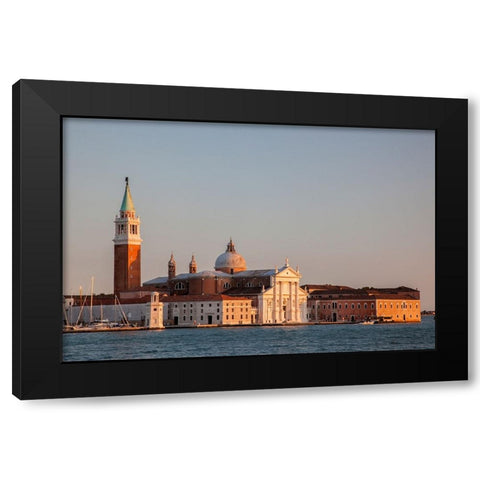 Italy-Venice Evening light on the San Giorgio Maggiore Church-a 16th Century Benedictine Church Black Modern Wood Framed Art Print by Eggers, Julie