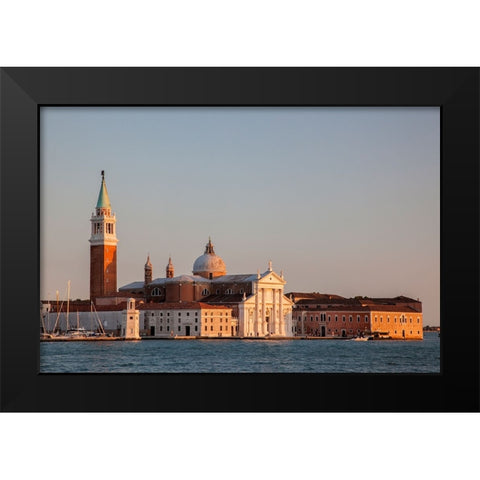 Italy-Venice Evening light on the San Giorgio Maggiore Church-a 16th Century Benedictine Church Black Modern Wood Framed Art Print by Eggers, Julie