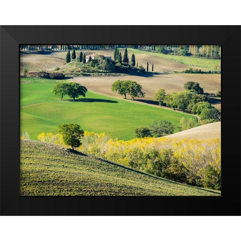 Italy-Tuscany Tuscan landscape Black Modern Wood Framed Art Print by Eggers, Julie