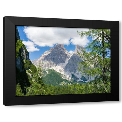 Monte Cristallo in the Dolomites of the Veneto-seen from west Black Modern Wood Framed Art Print with Double Matting by Zwick, Martin