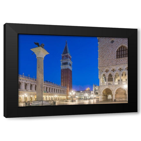 Italy-Venice San Marco Piazza at dawn Black Modern Wood Framed Art Print with Double Matting by Tilley, Rob