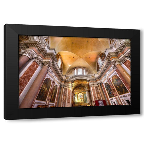 Basilica Saint Mary Angels and Martyrs-Rome-Italy Church designed by Michelangelo Black Modern Wood Framed Art Print with Double Matting by Perry, William