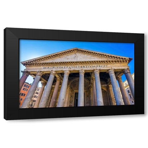 Roman Columns Pantheon-Rome-Italy Rebuilt by Hadrian in 118 to 125 AD Black Modern Wood Framed Art Print with Double Matting by Perry, William