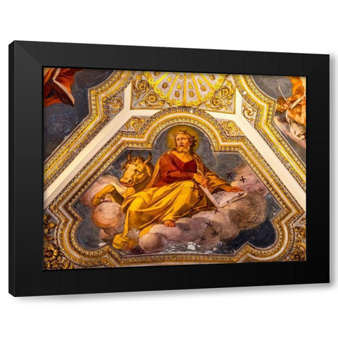 Saint Luke Fresco Ceiling Santa Maria Maggiore-Rome-Italy Built 422-432-in honor of Virgin Mary Black Modern Wood Framed Art Print with Double Matting by Perry, William