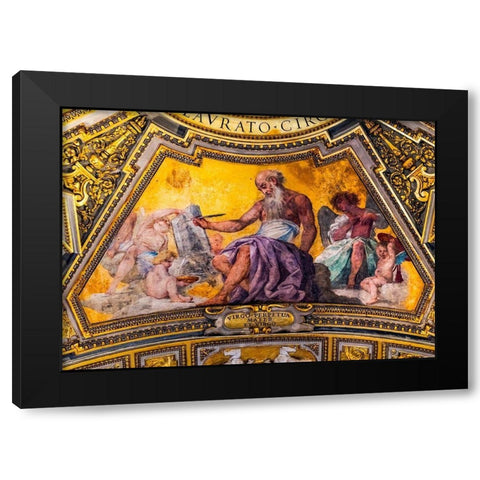 Gospel writer fresco Basilica di San Giovanni in Laterano-Rome-Italy Black Modern Wood Framed Art Print with Double Matting by Perry, William