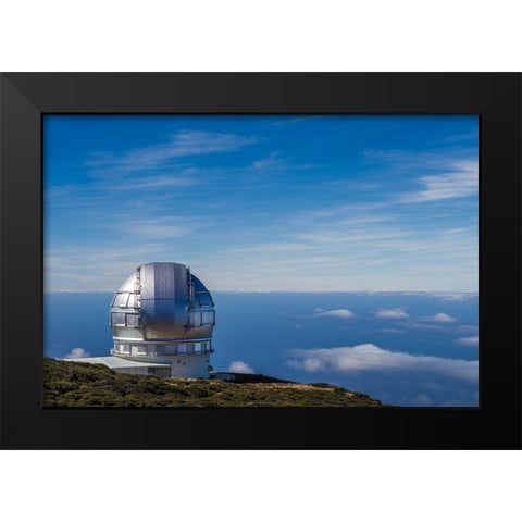 Canary Islands-Roque de los Muchachos Observatory-one of the worlds largest telescopes Black Modern Wood Framed Art Print by Bibikow, Walter