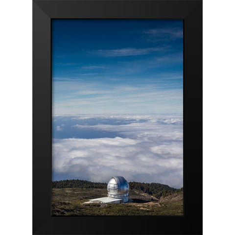 Canary Islands-Roque de los Muchachos Observatory-one of the worlds largest telescopes Black Modern Wood Framed Art Print by Bibikow, Walter
