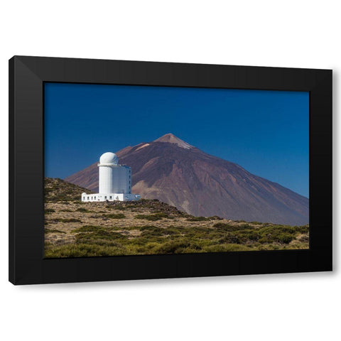 Canary Islands-Tenerife Island-El Teide Mountain-Observatorio del Teide-astronomical observatory Black Modern Wood Framed Art Print by Bibikow, Walter