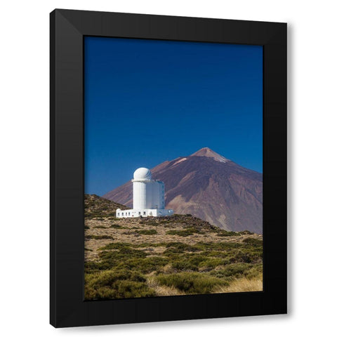 Canary Islands-Tenerife Island-El Teide Mountain-Observatorio del Teide-astronomical observatory Black Modern Wood Framed Art Print by Bibikow, Walter