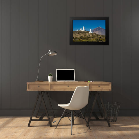 Canary Islands-Tenerife Island-El Teide Mountain-Observatorio del Teide-astronomical observatory Black Modern Wood Framed Art Print by Bibikow, Walter