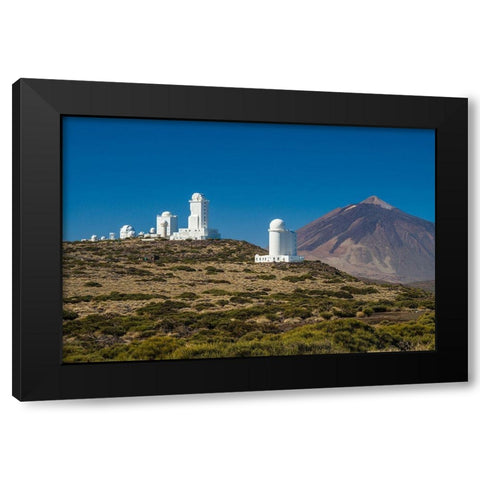 Canary Islands-Tenerife Island-El Teide Mountain-Observatorio del Teide-astronomical observatory Black Modern Wood Framed Art Print with Double Matting by Bibikow, Walter