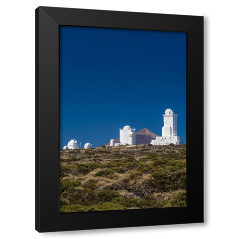 Canary Islands-Tenerife Island-El Teide Mountain-Observatorio del Teide-astronomical observatory Black Modern Wood Framed Art Print by Bibikow, Walter