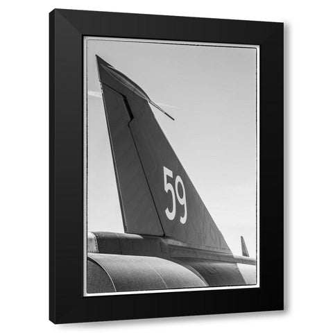 Sweden-Southeastern Sweden-Nykoping-F11 reconnaissance aircraft-F11 Museum-tail fin Black Modern Wood Framed Art Print with Double Matting by Bibikow, Walter